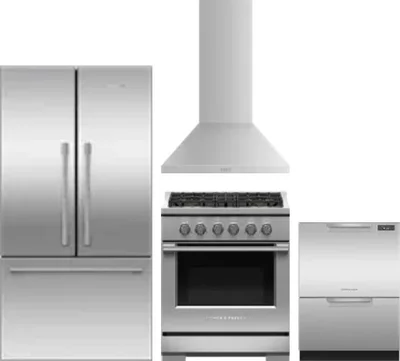4 Piece Package Includes Refrigerator, Range, Hood And Dishwasher